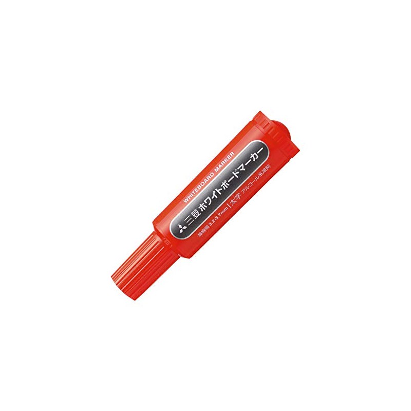 Mitsubishi Pencil Whiteboard Marker, Broad, Round Point, Red, PWB7M.15