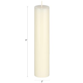 Mega Candles 1 pc Unscented Solid Ivory Pillar Candles, Hand Poured Premium Wax Candle 2 Inch x 9 Inch, Home Décor, Spas, Weddings, Occasions, Party, Centerpieces, Holidays, Vigils, Prayers