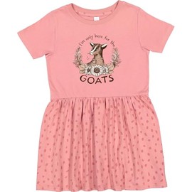 inktastic I'm Only Here for The Goats Toddler Dress 4T Mauve with Speckles 42a31