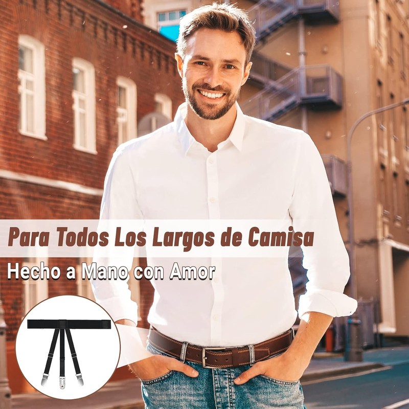 Sujetadores Elásticos Camisa Hombres Oficina Talla Única Con Antideslizante Abrazaderas