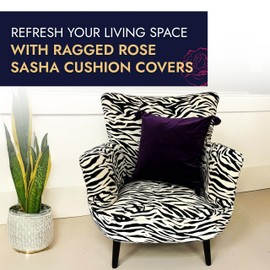 Ragged Rose Velvet Cushion Covers - Sasha Square Tassel Cushion Covers 45cm x 45 cm - Soft, Elegant, Luxury Cotton Velvet Fabric Pillow Cases for Lounge Area & Bedroom, Pink