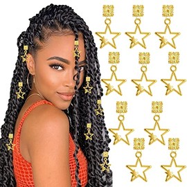 Naiska 10 Piezas De Pinzas Para Trenzas De Estrellas Doradas, Accesorios Para Rastas, Abalorios Para Trenzas De Cinco Puntas, Pinzas Para El Cabello, Accesorios De Jo Oro 1 Unidad (Paquete De 10)
