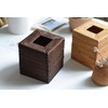 Square Rattan Tissue Box Cover, Hand Woven Wicker Tissue Holder,