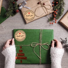 1.45inch Handmade with Love120PCS Small Business Labels Envelopes,Love Heart Baking Kraft,Thank You for Your Order Sealing Stickers Decoration for Business,Just for You Stickers (Thank You)