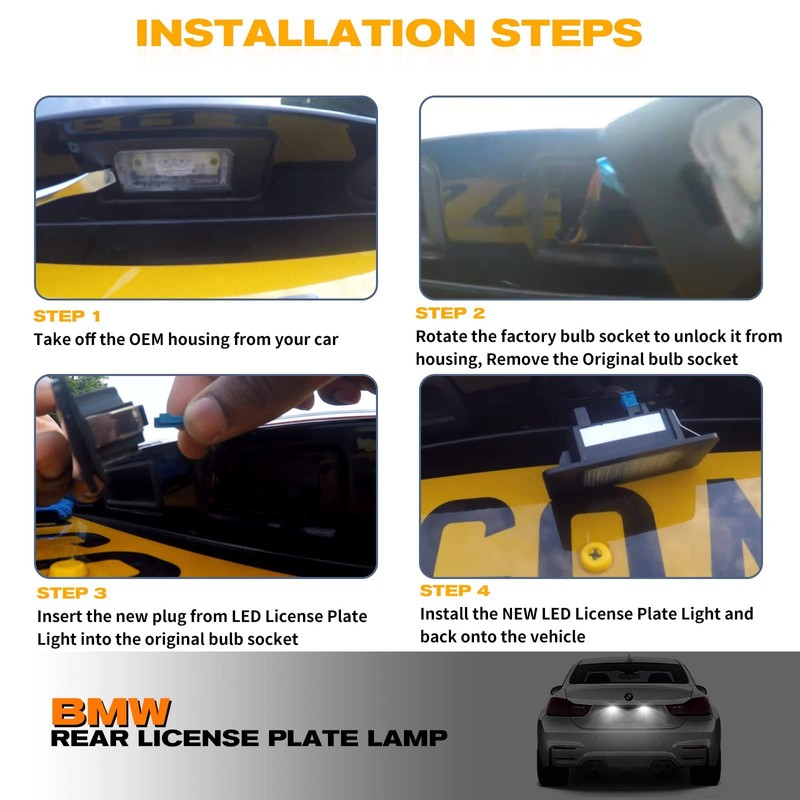POPMOTORZ LED License Plate Light for E82/E88/E90, License Plate Light