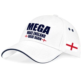 Purple Print House Mega Make England Great Again Baseball Cap St Georges Cross English Pride Unisex Men Women Hat, One Size, Red/White