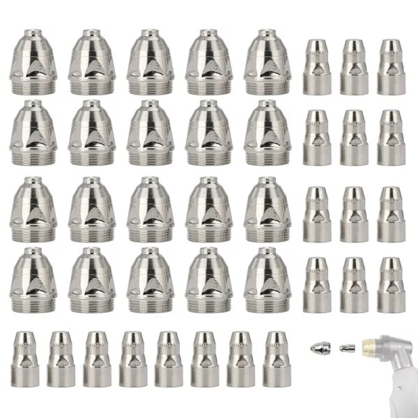 XCAN 40Pcs P-80 Plasma Cutter Torch Parts Kit Tip Cup
