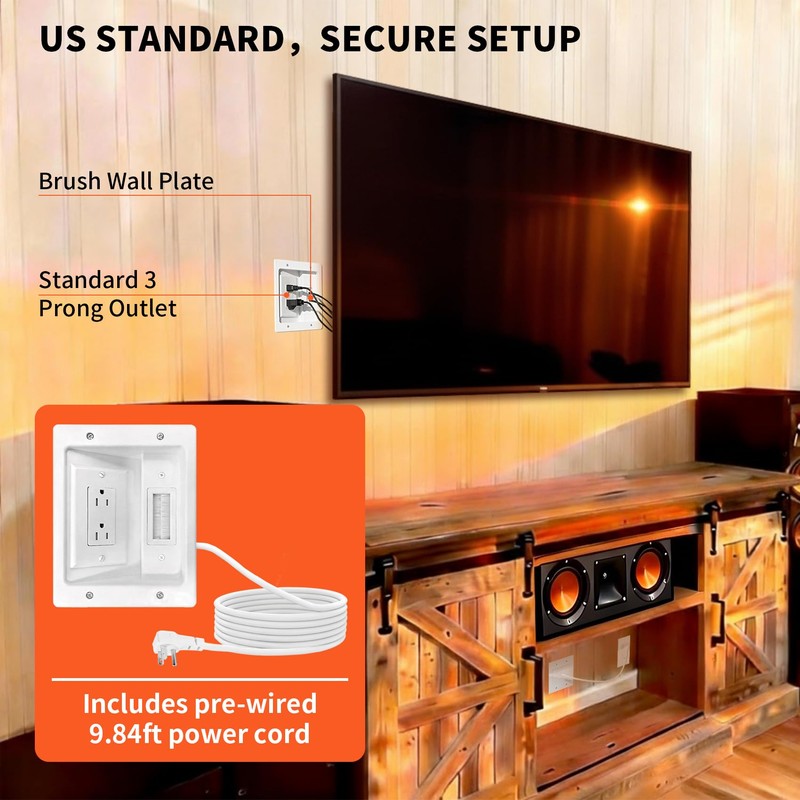 TV Cable Hider Wall Kit for Wall Mounted TV with
