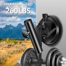 EZIRVLIFE RV Flag Mount, Suction Cup Flag Holder, RV Flag Pole Kit Adjustable Angle, Suction Cup Flag Holder for RV, Truck, Trailer, SUV - WLL of 260LBS