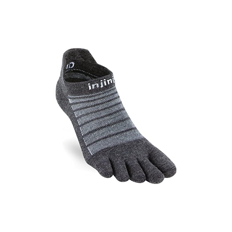 Injinji Unisex Run Lightweight No Show Wool Socks, slate