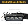 FXC 2pcs 4-LED Surface Mount Flashing Strobe Lights for Truck