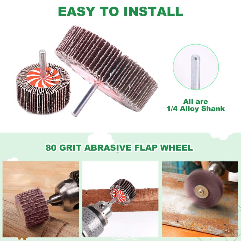 Keadic 9Pcs Alloy Steel Wire Wheel Brush Set with 80