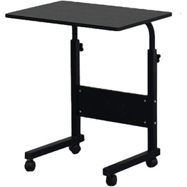 MEHJAL Adjustable Sofa Side Table with Wheels, Removable Small Desk, Rolling Coffee Snack Table, Lifting Laptop Computer Desk for Living Room Bedroom