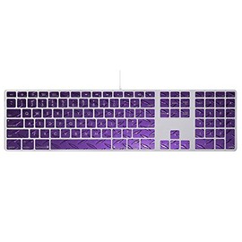 MightySkins Skin Compatible with Apple Keyboard with Numeric Keypad wrap Cover Sticker Skins Purple Diamond Plate
