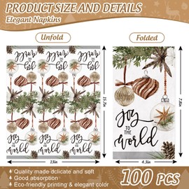 JarThenaAMCS 100Pcs Christmas Guest Napkins Xmas Ball Disposable Paper Napkins Watercolor Pine Cone Guest Dinner Hand Napkin Towel for Winter Party Bathroom Table Decor