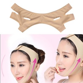Alucy Face Chin Cheek Lifting Up Belt, Facial Mask Face Lift Up Thin Neck Mask Sleeping V-Line Chin Cheek Lift Up Band Reduce Double Chin Bandage (Xl)