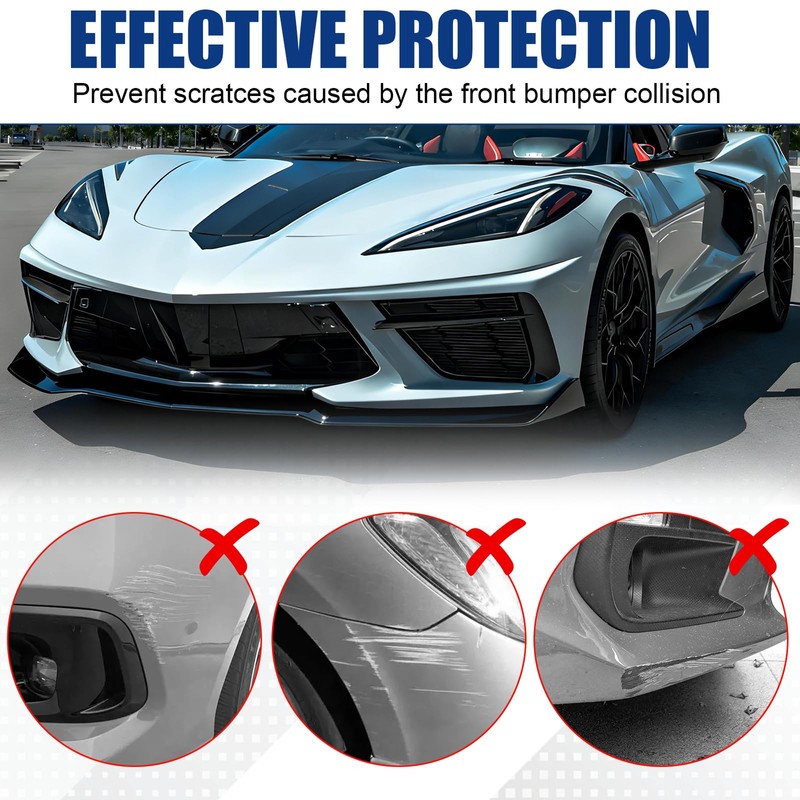3Pcs Front Lip for 2020-2026 Corvette C8 Stingray Z51 Gloss