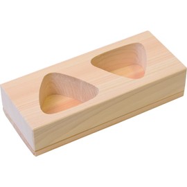 Kiso Craft Cypress Rice Ball Shape, 2 Holes (3.0 x 7.1 x 1.2 inches (7.5 x 18 x 3 cm), Beige