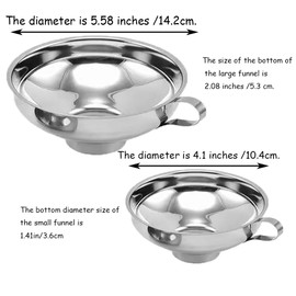 3pcs Canning Funnel with Strainer and 10 Ordinary Canned Lids for Wide and Regular Jar Wide Mouth Metal Funnels Kitchen Use Stainless Steel Filling Bottles Jars Set Cuisine