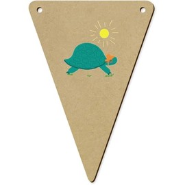 5 x 140mm 'Tortoise With A Sun Hat And Glasses' Wooden Bunting Flags (BN00083602)