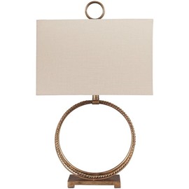 BOWERY HILL Contemporary Metal Table Lamp in Antique Gold Finish