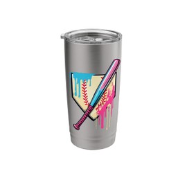 Cool Sport Baseball Plate Drip Stainless Steel Insulated Tumbler