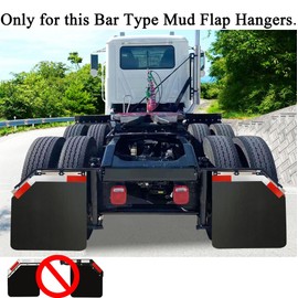 MIAOKUI 24x24 Angled Mud Flaps for Semi Trucks Mudflaps Semi Truck Mud Flaps for Bar Type Mud Flaps Hangers 1/5" Thick Set of 2