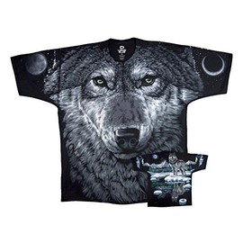 Liquid Blue Men's Arctic Wolf Black T-Shirt, X-Large