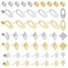 PH PandaHall 60pcs Earring Posts Golden Silver Ear Pad Base