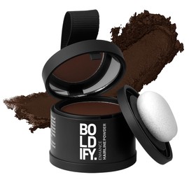 Boldify BOLDIFY Hairline Powder - Root Touch Up Hair Color for Gray Coverage - Bald Spot Concealing Hair Powder for Women & Men - 48-Hour Stain-Proof - Hazel Brown