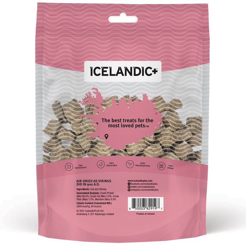 Icelandic+ Plus Cod & Shrimp Combo Bites Dog Treat 3.0-oz
