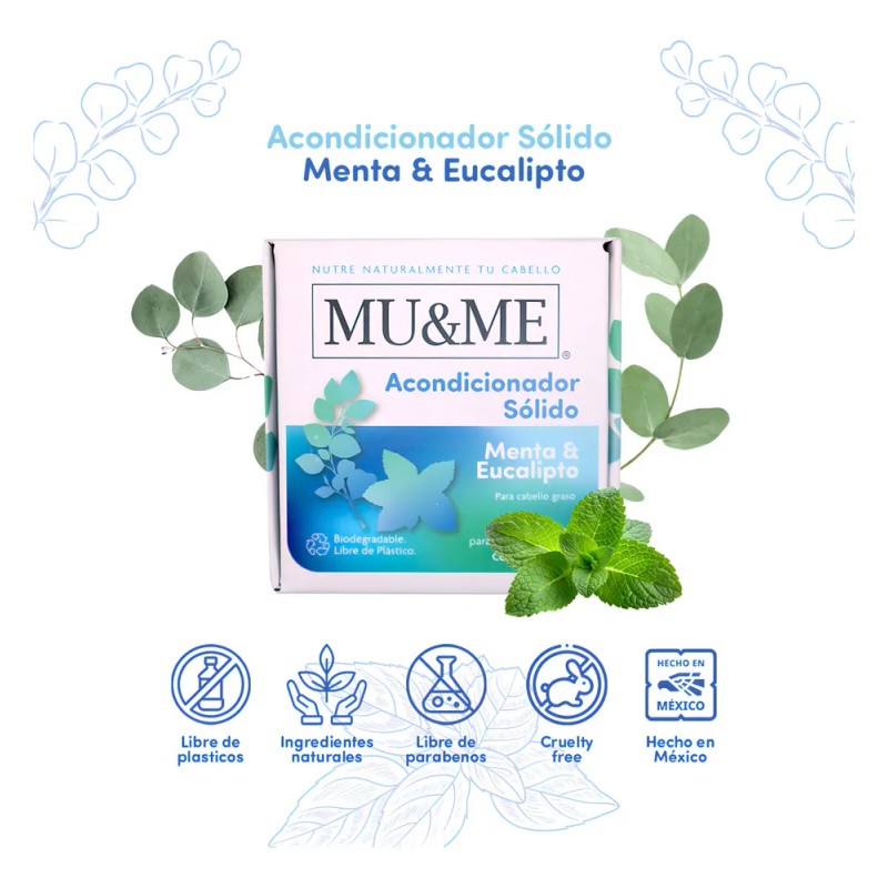 Acondicionador Solido Mu&me Menta & Eucalipto 140gr