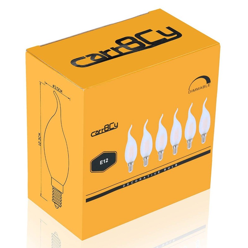 carryBC Candelabra LED Bulbs 2700K 40w Equivalent Improve Flame tip