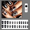 ＴＩＺＹＦＦ Press on Nails, Black Rose Fake Nails, Artificial Nails