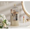 Yuzita Makeup Brush Holder Organizer with Lid, Rotating Dustproof Make