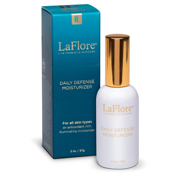 LaFlore Daily Defense Moisturizer - Volumizing Probiotic Face Cream to Hydrate and Brighten Skin - Antioxidant, Anti-Inflammatory, Immune-Boosting - Vegan, Cruelty-Free, & for All Skin Types