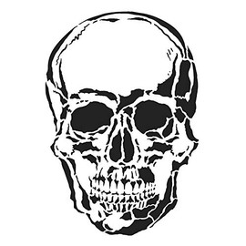 Laser Plastic Stencil, DIN A4 | Perfect for Textile Design, Wall Design, Windows, Paper, Scrapbooking, Children, Crafts, DIY (Skull/Skull)