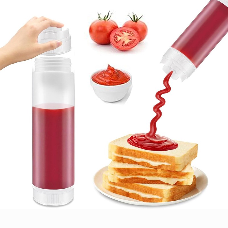 YQkangzhu 4 Pcs 16 oz Inverted Plastic Squeeze Bottles, Upside