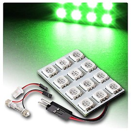 EPARTS Universal Car Truck Green 12 SMD LED Dome Light Interior Map Reading Ceiling Lamps 12V with T10 Festoon Adapter