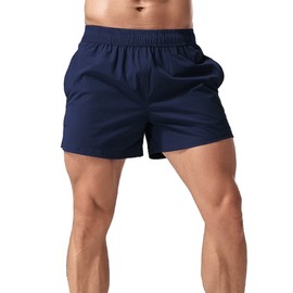 Men's Running Shorts 5" Lightweight Fitness Bodybuilding Quick Dry with Breathable Mesh Backside Navy Blue XL