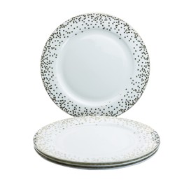 Gracie Bone China by Coastline Imports Confetti Dinner Plate Dinnerware, 11-Inch, Gold