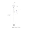 Simple Designs LF2000-SLV-LB 71.5" Traditional Floor Lamp with Adjustable Reading