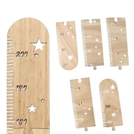 QINGZY Wooden Height Growth Chart for Children, Height Measurement Ruler Print Measuring Rulers for Nursery Bedroom Foldable Wall Decoration Baby Height Chart to Hold Their Growth