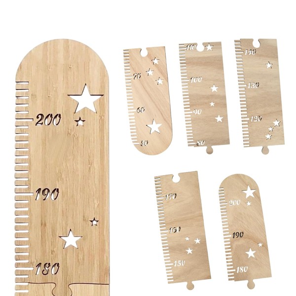QINGZY Wooden Height Growth Chart for Children, Height Measurement Ruler