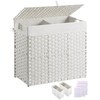 Greenstell Laundry Hamper with lid, No Install Needed, 130L Wicker
