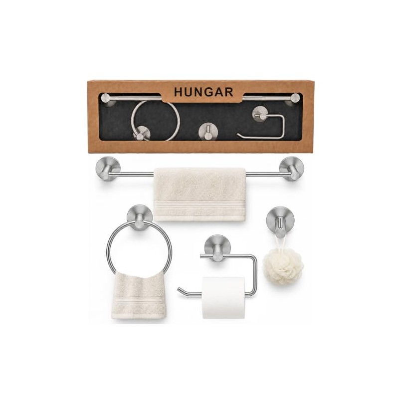 Juego de 4 Piezas Accesorios de Baño Negro Mate (Gris