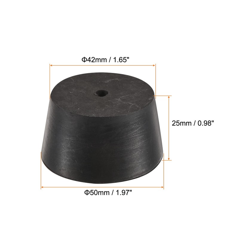 sourcing map Rubber Tapered Plug 42mm to 50mm with Hole