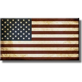Vintage American Flag Picture on Stretched Canvas, Wall Art Décor, Ready to Hang