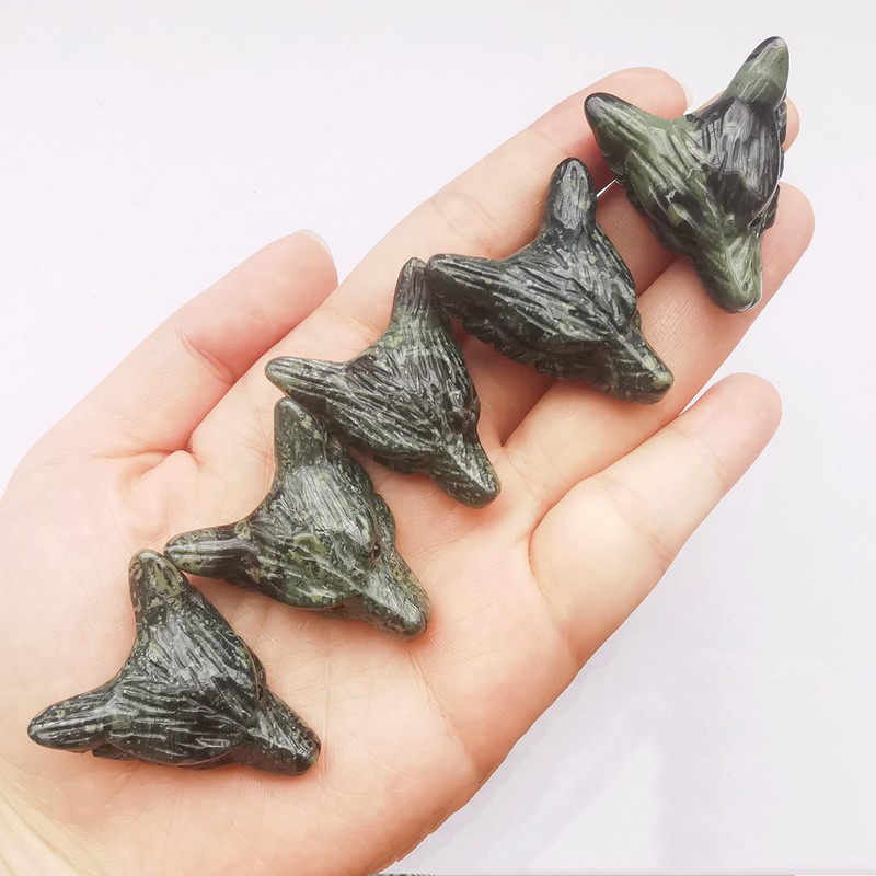 Manekieko Natural Kambaba Jasper 35 mm Wolf Head Pocket Crystals