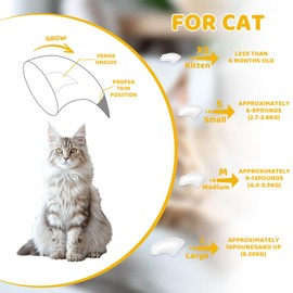 IRWU 20pcs Cat Nail Caps Clear with Glue Pet Kitten Cat Claw Caps Cat Claw Covers for Indoor Cats-L